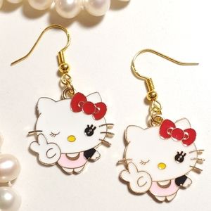 ✨️ 925 Sterling Silver HELLO KITTY EARRINGS NEW